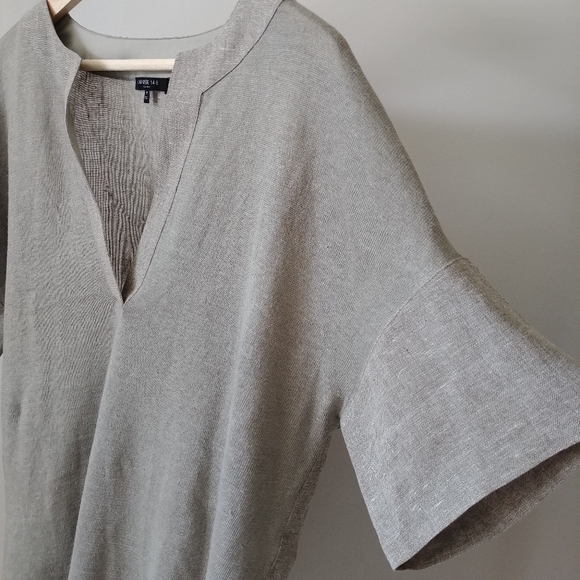 Lafayette 148 New York 100% Linen Tunic Top Size Medium Sage Green - Picture 13 of 16